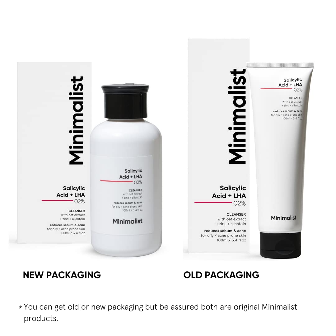 minimalist anti acne salicylic acid 2% face wash for oily & acne prone skin | with lha for pore cleansing, oil control & sebum regulation | sulfate free formula with zinc for gentle exfoliation | cleanser for women & men | 100 ml minimalist anti acne salicylic acid 2% face wash for oily & acne prone skin | with lha for pore cleansing, oil control & sebum regulation | sulfate free formula with zinc for gentle exfoliation | cleanser for women & men | 100 ml